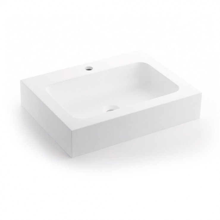 Bathco Håndvask Solid Surface Luena Hvid Matt 60 cm-0